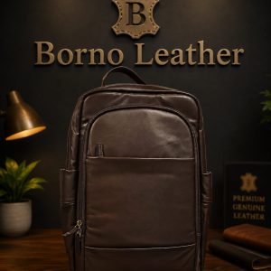 Borno Leather Premium Multi-Pocket Backpack