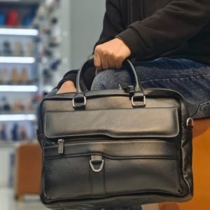 Borno Leather Classic Top-Handle Briefcase