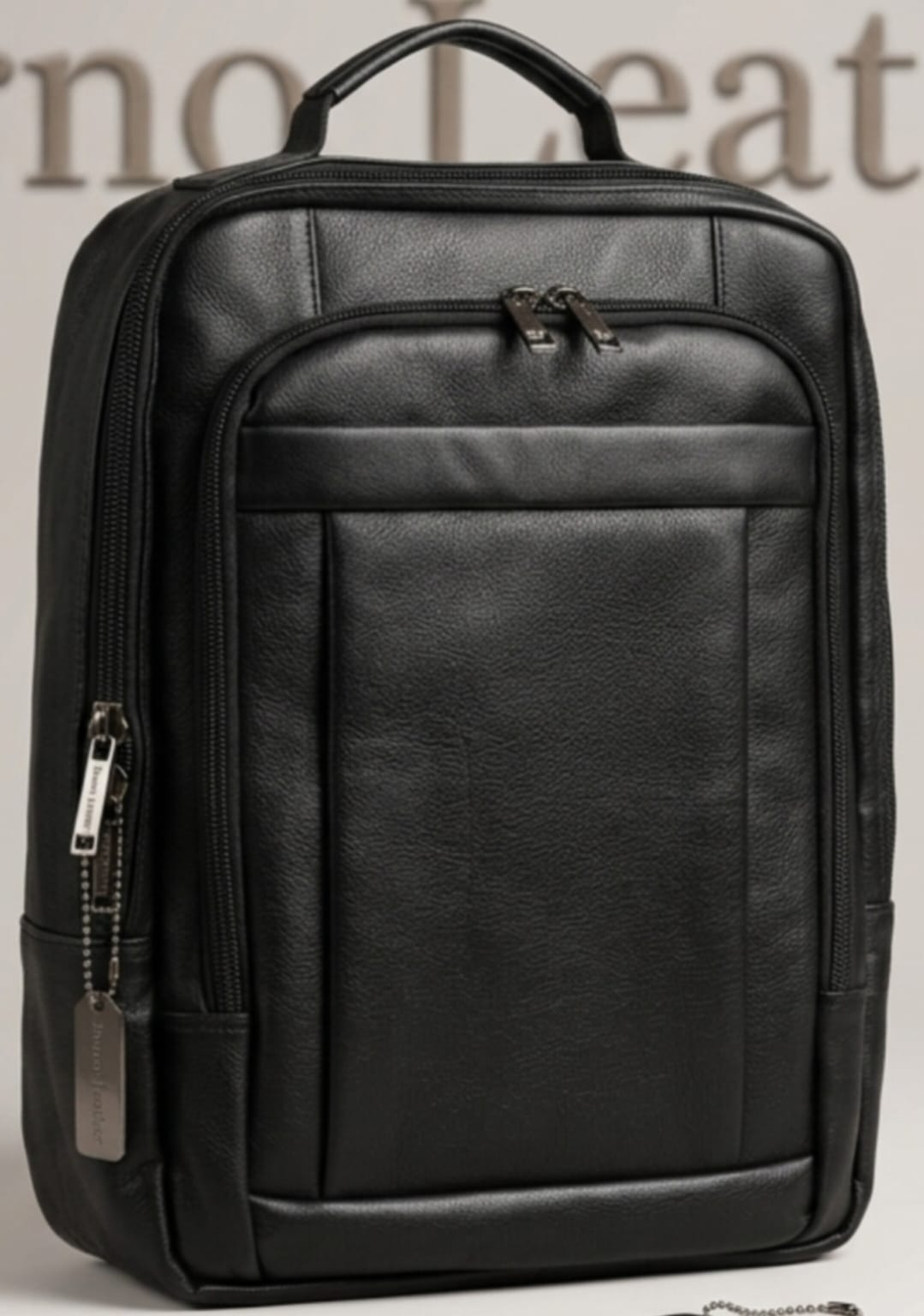 Borno Leather Multi-Zip Travel Backpack